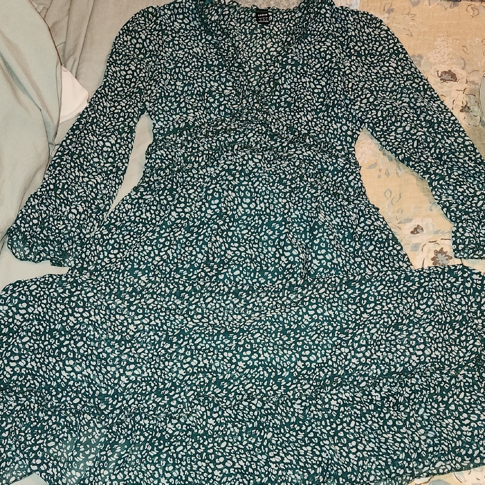 Elegant Teal Floral Women's Dress